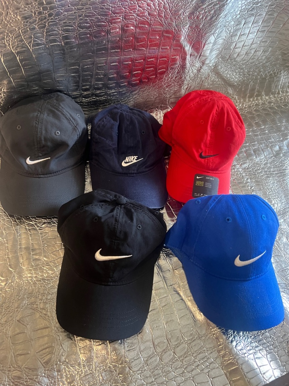 Nike 5-Pack Swoosh Baseball Caps - Black, Navy, Red, Gray, Blue